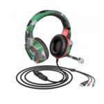 Ακουστικά Stereo Gaming Hoco ESD08 3.5mm με Μικρόφωνο, Ρύθμιση Έντασης Ήχου, LED Φωτισμό και Τριπλό Κονέκτορα Πράσινο Παραλλαγής